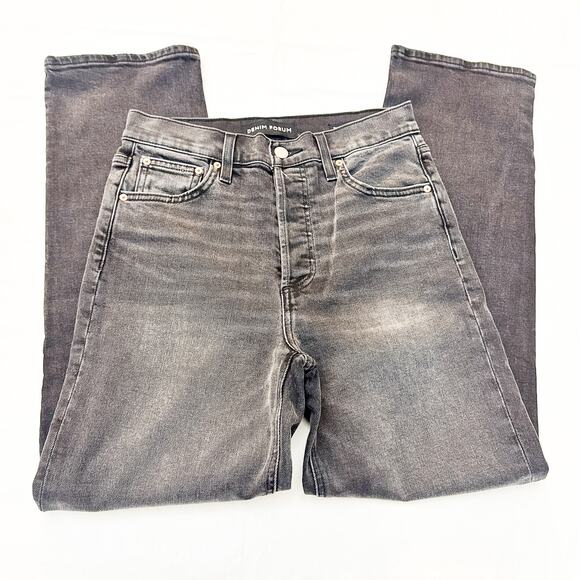 Denim Forum The Arlo High Rise Straight Denim Jeans Button Fly Size 26 x 28L - Picture 4 of 9